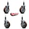 Service Caster 5'' Maroon Poly Wheel Swivel 1'' Expanding Stem Caster Set 2 Brakes, 4PK SCC-EX20S514-PPUB-MRN-2-TLB-2-1 - alternate 3